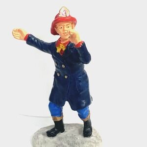 Vtg Lemax Fireman Figurine Lemax Hand-Painted Collectible Decor MISSING Trumpet